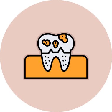 Diş vektörü düz illüstrasyon simgesi