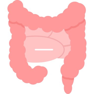 Bağırsak vektör simgesi. Biçim, beyaz arkaplanda ana hat sembolüdür. yuvarlanmış açılar.