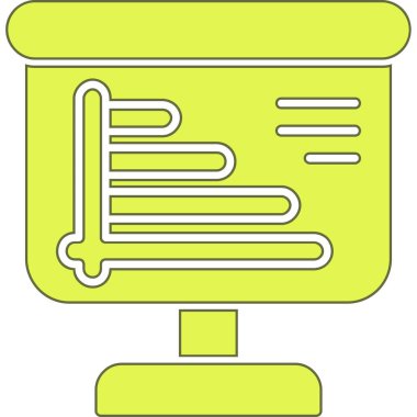 Büyük ve küçük bir işaretin sarı ve siyah simgesi.