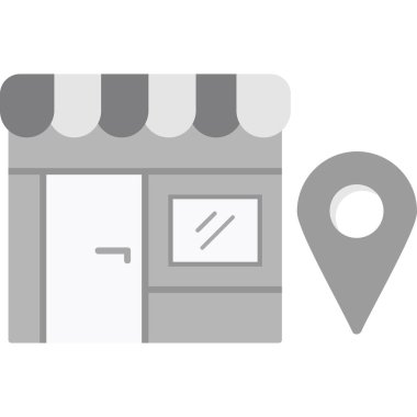 konum mağaza simgesi tam taslak biçimi
