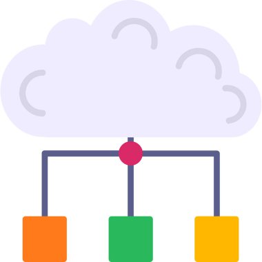 bulut ağ vektör simgesi