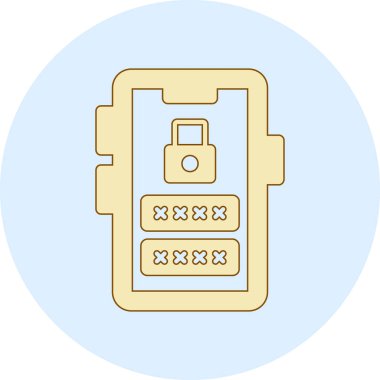 Güvenli kutu vektör simgesi. biçim vektör bicolor düz simge sembolü ve renkleri. sarı ve yuvarlak renkler, mavi arkaplan