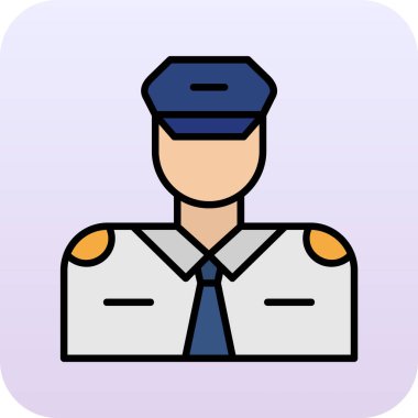 Polis memuru vektör çizgisi simgesi