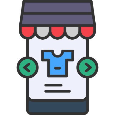 Dükkan. Web simgesi basit illüstrasyon