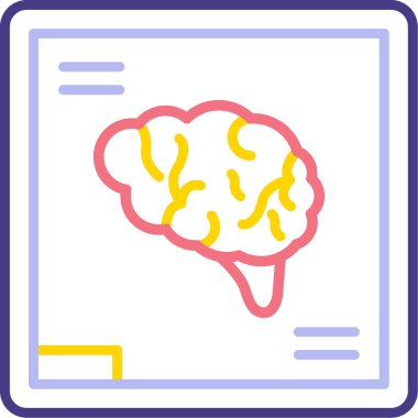 Beyin. Web simgesi basit illüstrasyon