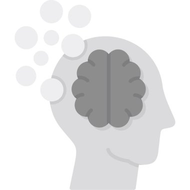 Beyin simgesi, vektör illüstrasyonu