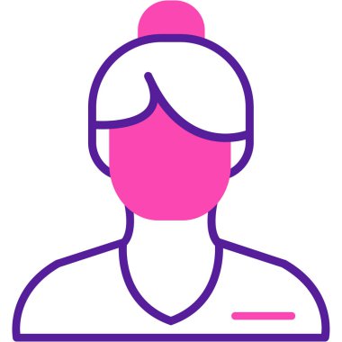 avatar kadın kişi simgesi doldurulmuş dış hat biçimi