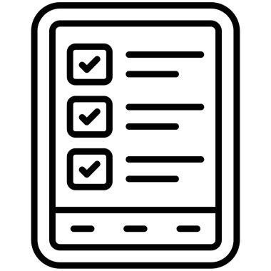 Kontrol listesi simgesi ana hatları vektörü. Pano. şah kontrol