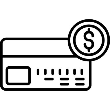 Para ve finans hattı ikon vektörü. Dolar para işareti. izole edilmiş çizgi simgesi siyah illüstrasyon