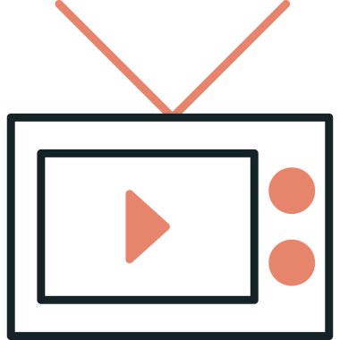 Televizyon. Web simgesi basit illüstrasyon