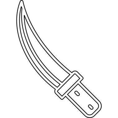 Bıçağın siyah-beyaz çizimi