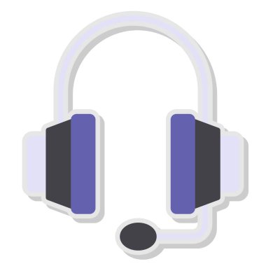 Kulaklık. Web simgesi basit illüstrasyon