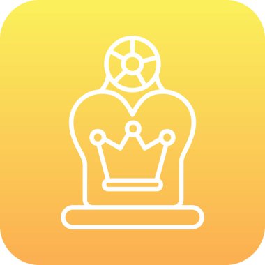 Yumuşak arkaplanda izole edilmiş düz moda altın taç simgesi