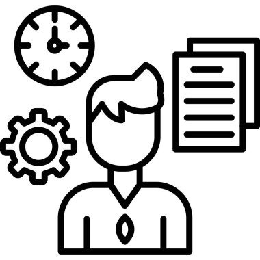 iş yönetimi simgesi, vektör illüstrasyonu