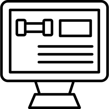 Bilgisayar monitörü. Web simgesi basit illüstrasyon