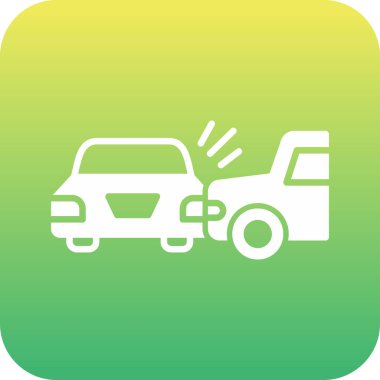 araba kazası düz simge vektörü