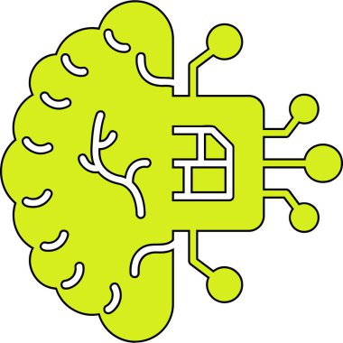 beyin ikonu vektör illüstrasyonu