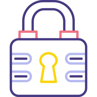 Kilit. Web simgesi basit illüstrasyon