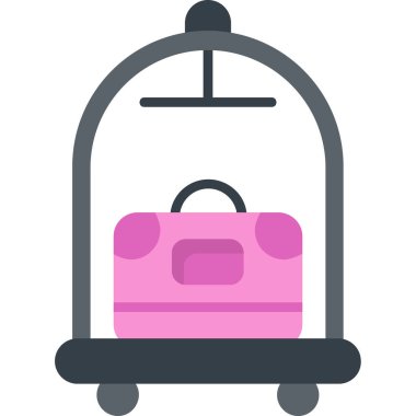 Bavul. Web simgesi basit illüstrasyon