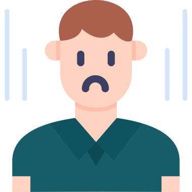 Üzgün adam ikonu. Düz çizim. Web tasarımı için üzgün adam vektör simgesi