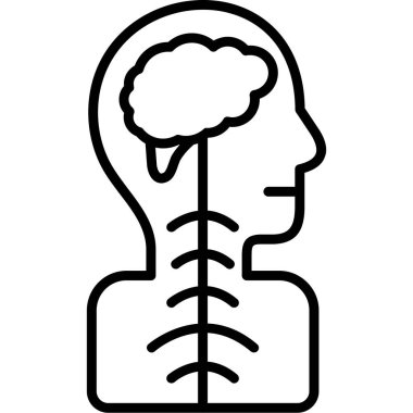 Beyin kafa simgesi ana hatlar biçiminde