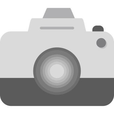 Kamera fotoğrafçılık ikonu. Web tasarımı için kamera fotoğrafçılık vektör simgesinin basit illüstrasyonu