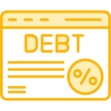 borç simgesi beyaz arkaplanda izole edildi.