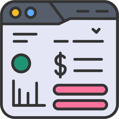 Ödeme. Web simgesi basit illüstrasyon