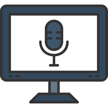 mikrofon simgesi, vektör illüstrasyonu