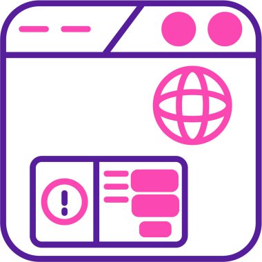 Tarayıcı. Web simgesi basit illüstrasyon