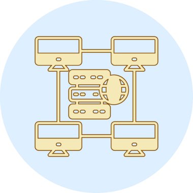 Düz biçimli sunucu merkezi simgesi