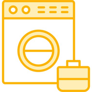 Çamaşır makinesi simgesinin vektör illüstrasyonu