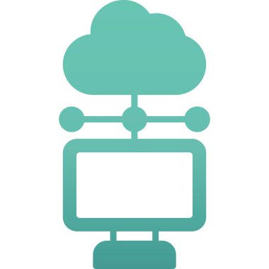 bulut bilgi işlem izole simge vektör çizim tasarım