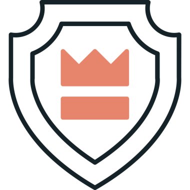 Rozet kalkanı koruma simgesi ana hat biçiminde