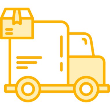 Kargo kamyonu. Basit illüstrasyon