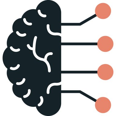 Beyin. Web simgesi basit illüstrasyon