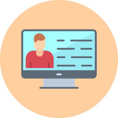 Online eğitim. Web simgesi vektör illüstrasyonu