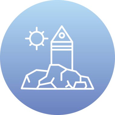 Roket ikonu. düz tasarım biçimi