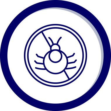 Mavi ve beyaz yuvarlak simgenin vektör illüstrasyonu