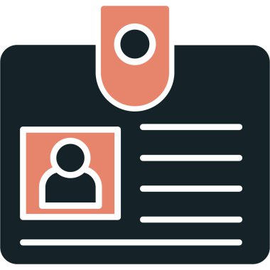 Kimlik kartı simgesi, vektör illüstrasyonu