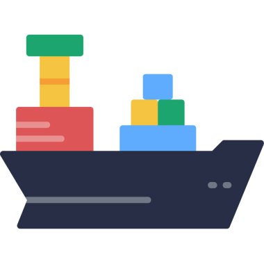 Gemi. Web simgesi basit illüstrasyon