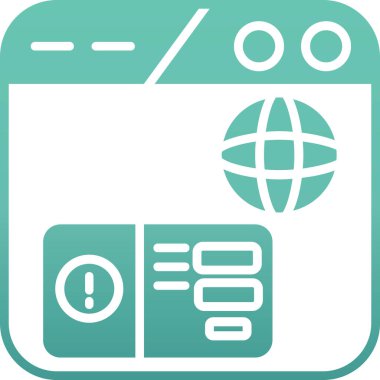 Web simgesi, tarayıcı penceresinin vektör illüstrasyonu