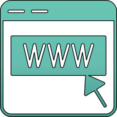 www web sayfası simge rengi ana hatları vektörü