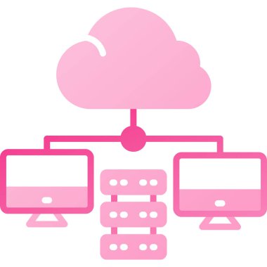 Bulut Hesaplama. Web simgesi basit illüstrasyon