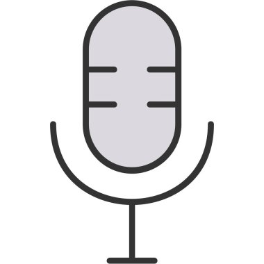 mikrofon simgesi, vektör illüstrasyonu