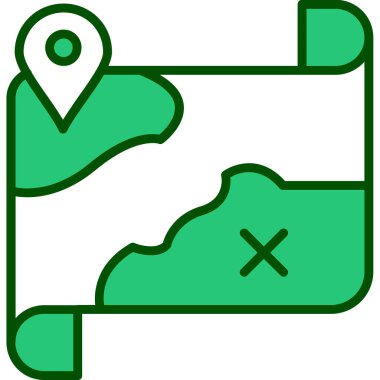 Harita konumu simgesi doldurulmuş dış hat biçimi