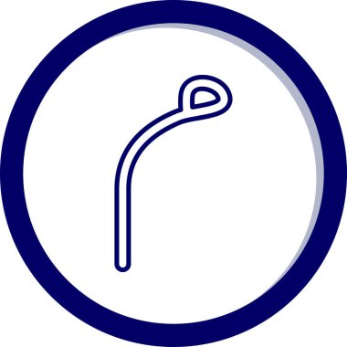 Mavi bir ikon ve bir yılanın vektör çizimi