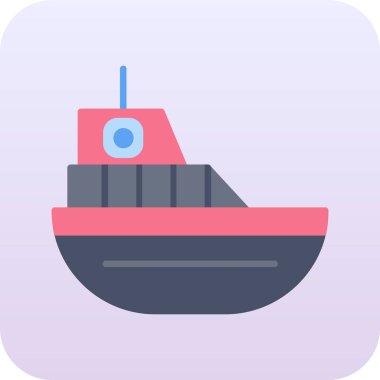 Gemi vektör simgesi modern düz vektör çizimi