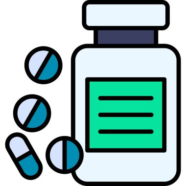 Doldurulmuş ilaç sağlık ikonu - ana hatları biçimi