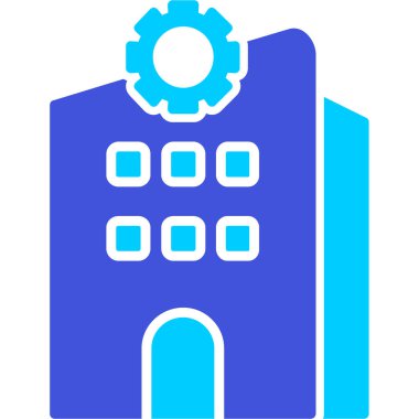 Bina. Web simgesi basit illüstrasyon